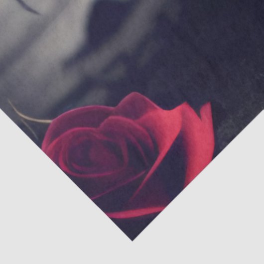 Donkere Gothic Macabre Roos Skull Tissuepapier (Detail)