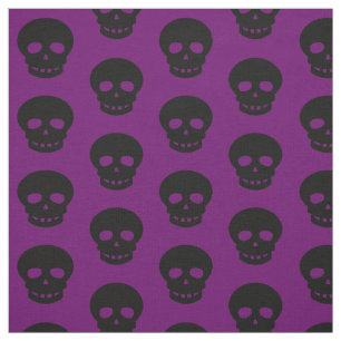 Donkere Gothic Paarse zwarte Skulls poolpuntenpatr Stof