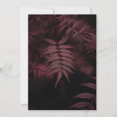 Donkere Gothic Plumb Leaves Black Wedding Handfast Kaart (Achterkant)