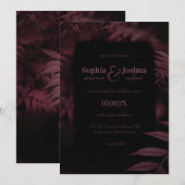 Donkere Gothic Plumb Leaves Black Wedding Handfast Kaart (Voorkant / Achterkant)