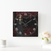 Donkere Gothic Roman Numeral Clock Vierkante Klok (Huis)