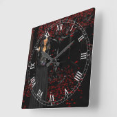 Donkere Gothic Roman Numeral Clock Vierkante Klok (Hoek)