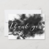 Donkere Gothic Zwarte Waterverf Weddenschap Hartel RSVP Kaartje (Voorkant)