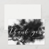 Donkere Gothic Zwarte Waterverf Weddenschap Hartel RSVP Kaartje (Voorkant / Achterkant)