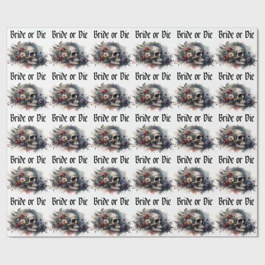 Donkere Gothische Bruid of Sterf Bruidsmeisjesuitn Cadeaupapier (Vlak)
