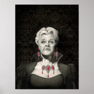 Donkere gothische pen en inkt Angela Lansbury post Poster