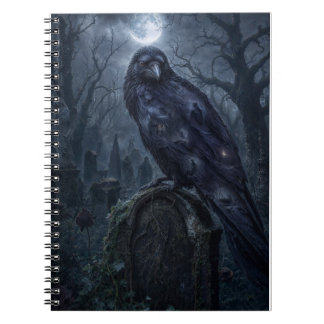 Donkere Gothische Raven Maanlicht Kunstprint Notitieboek