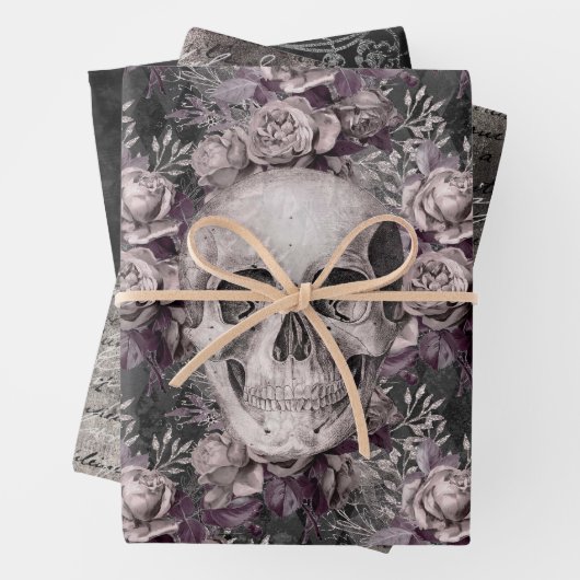 Donkere Gothische schedel Papieren vellen verpakke (In situ)