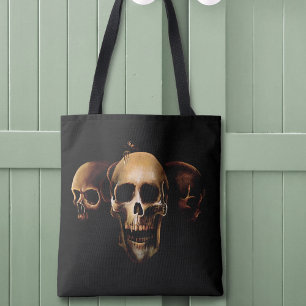 Donkere Gothische Schedels Menselijk Zwarte Trio W Tote Bag