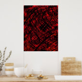 Donkere Gotische Abstracte Wandkunst Rood en Zwart Poster (Keuken)