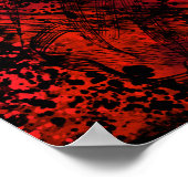 Donkere Gotische Abstracte Wandkunst Rood en Zwart Poster (Hoek)