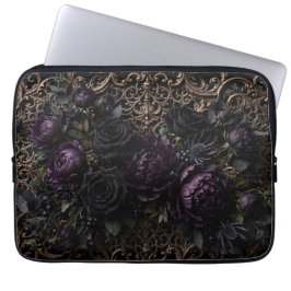 Donkere Gotische Barokke Zwarte Rozen Placemat Laptop Sleeve