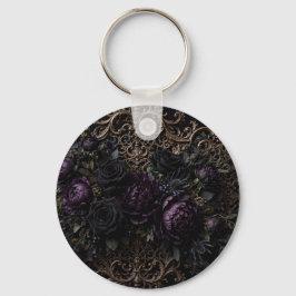 Donkere Gotische Barokke Zwarte Rozen Placemat Sleutelhanger