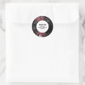 Donkere gotische bloemige zwarte bruiloft  ronde sticker (Tas)