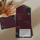 Donkere gotische bloemrijke tot de dood ons scheid all in one uitnodiging