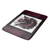Donkere gotische bosfee bloemrozen burgundy badmat (Gekanteld)