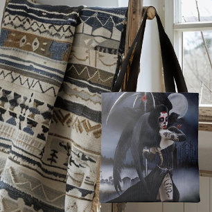 Donkere Gotische Engel Dood Suiker Schedel Fantasi Tote Bag