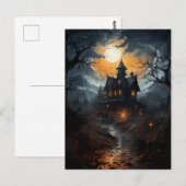 Donkere Gotische Geheime Huis Halloween  Briefkaart (Voorkant / Achterkant)