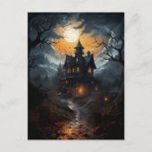Donkere Gotische Geheime Huis Halloween  Briefkaart (Voorkant)