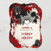 Donkere Gotische Halloween Hart Wed Bracket Kaart (Voorkant / Achterkant)
