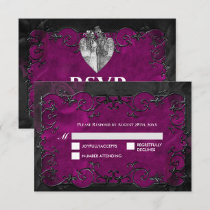 Donkere Gotische Halloween Huwelijks RSVP Kaart