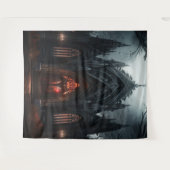 Donkere gotische kathedraal in het bos XLarge Wandkleed (Voorkant (horizontaal))