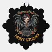 Donkere Gotische Kerstengel Ornament Kaart (Voorkant)