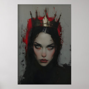 Donkere Gotische Koningin Kunst Printbare Olie Sch Poster