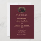 Donkere Gotische Romance Burgundy Save the Date (Voorkant)