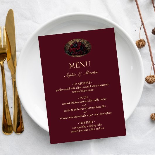 Donkere Gotische Romantische Bourgogne Aangepaste  Menu