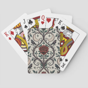 Donkere Gotische Roos Patroon (1) Pokerkaarten
