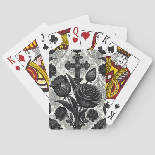 Donkere Gotische Roos Patroon (2) Pokerkaarten (Achterkant)