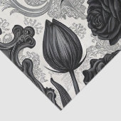 Donkere Gotische Roos Patroon (2) Tissuepapier (Detail)