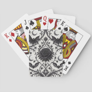 Donkere Gotische Roos Patroon (3) Pokerkaarten