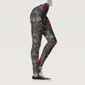 Donkere Gotische Roos Patroon (4) Leggings (Rechts)