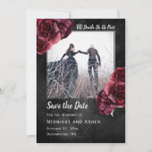 Donkere gotische Rozen sparen de Datum Save The Date (Voorkant)