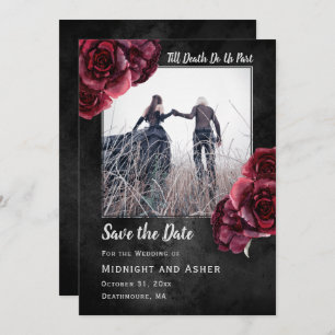 Donkere gotische Rozen sparen de Datum Save The Date