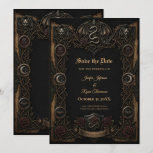 Donkere gotische Save the date uitnodiging