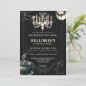 Donkere  Gotische Schedel Jaarlijks Halloween Part Kaart (Staand voorkant)