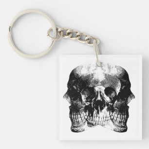 Donkere Gotische Schedel Kunst Sleutelhanger