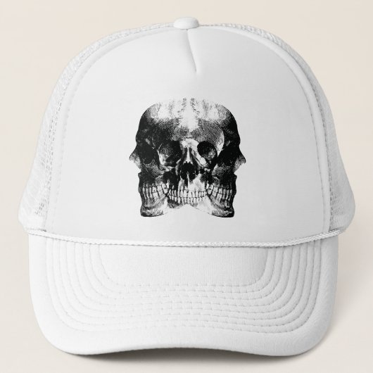 Donkere Gotische Schedel Kunst Trucker Pet (Voorkant)
