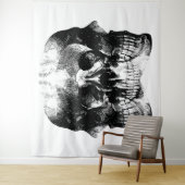 Donkere Gotische Schedel Kunst Wandkleed (In situ)