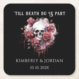 Donkere Gotische Schedels 'tot de dood ons scheidt Kartonnen Onderzetters
