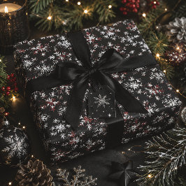 Donkere Gotische Sneeuwvlokken Kerstmis Cadeaupapier