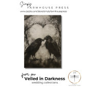 Donkere gotische zwarte en bruine raven-script bru save the date