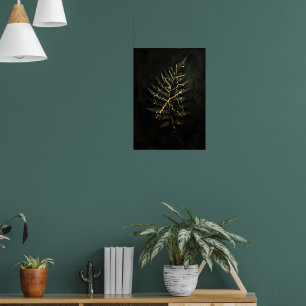 Donkere Gouden Botanische Tak Poster