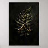 Donkere Gouden Botanische Tak Poster (Voorkant)