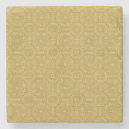 Donkere gouden geometrische sterwiel abstracte kun stenen onderzetter