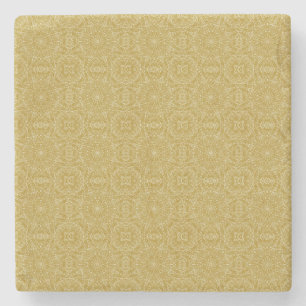 Donkere gouden geometrische sterwiel abstracte kun stenen onderzetter