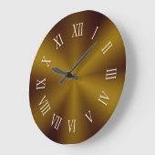 Donkere gouden metalen klok met Romeinse cijfers (Hoek)